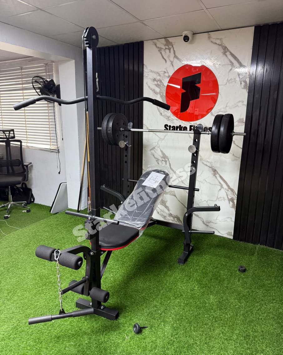 Bench with latpull extension + 50kg weight set - Image 2