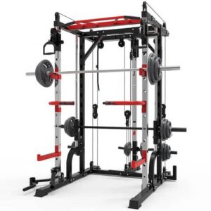 Multi-functional Smith Machine + Cable Crossover with Weight Stack (Squat Rack)