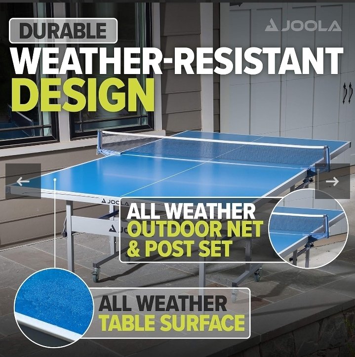 Joola Aluminium Outdoor Table Tennis board (small tyres) - Image 3