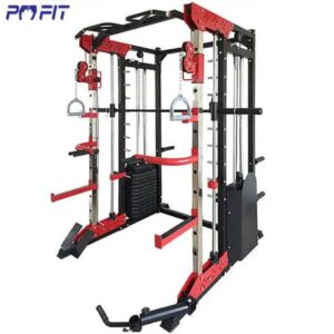 Multi-functional Smith Machine + Cable Crossover with Weight Stack (Squat Rack)