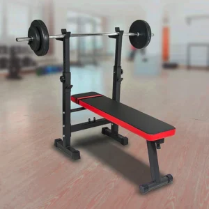 Foldable gym bench + 50kg weight set