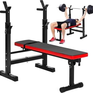 Foldable gym bench + 50kg weight set