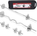55kg adjustable chrome dumbbell with barbell and ez rod