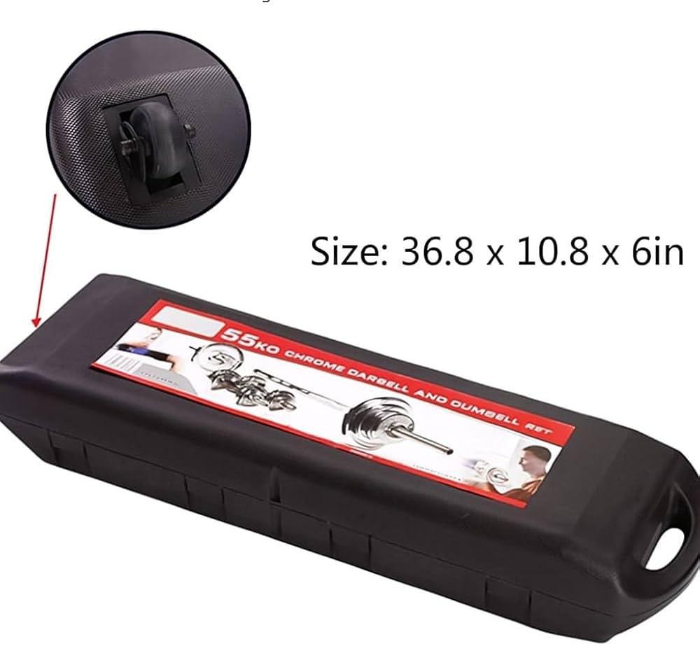 55kg adjustable chrome dumbbell with barbell and ez rod - Image 9