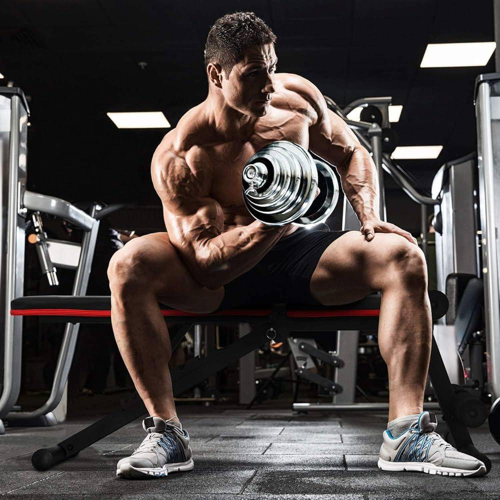 55kg adjustable chrome dumbbell with barbell and ez rod - Image 7