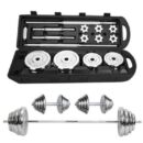 50kg Adjustable Chrome dumbbell with barbell rod