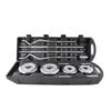 55kg adjustable chrome dumbell with barbell and ez rod - Image 3