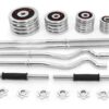 55kg adjustable chrome dumbell with barbell and ez rod - Image 2