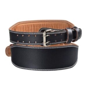 Leather weight lifting belt