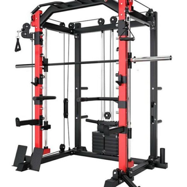 Semi commercial smith machine with cable cross