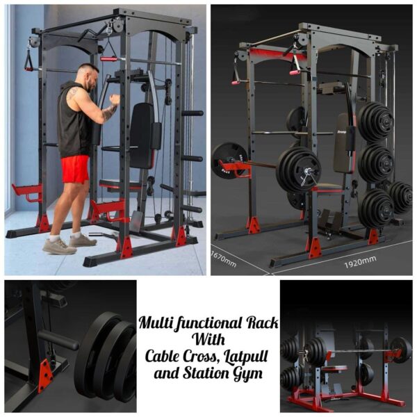 Multi-functional rack with cable cross ,latpullabd station gym