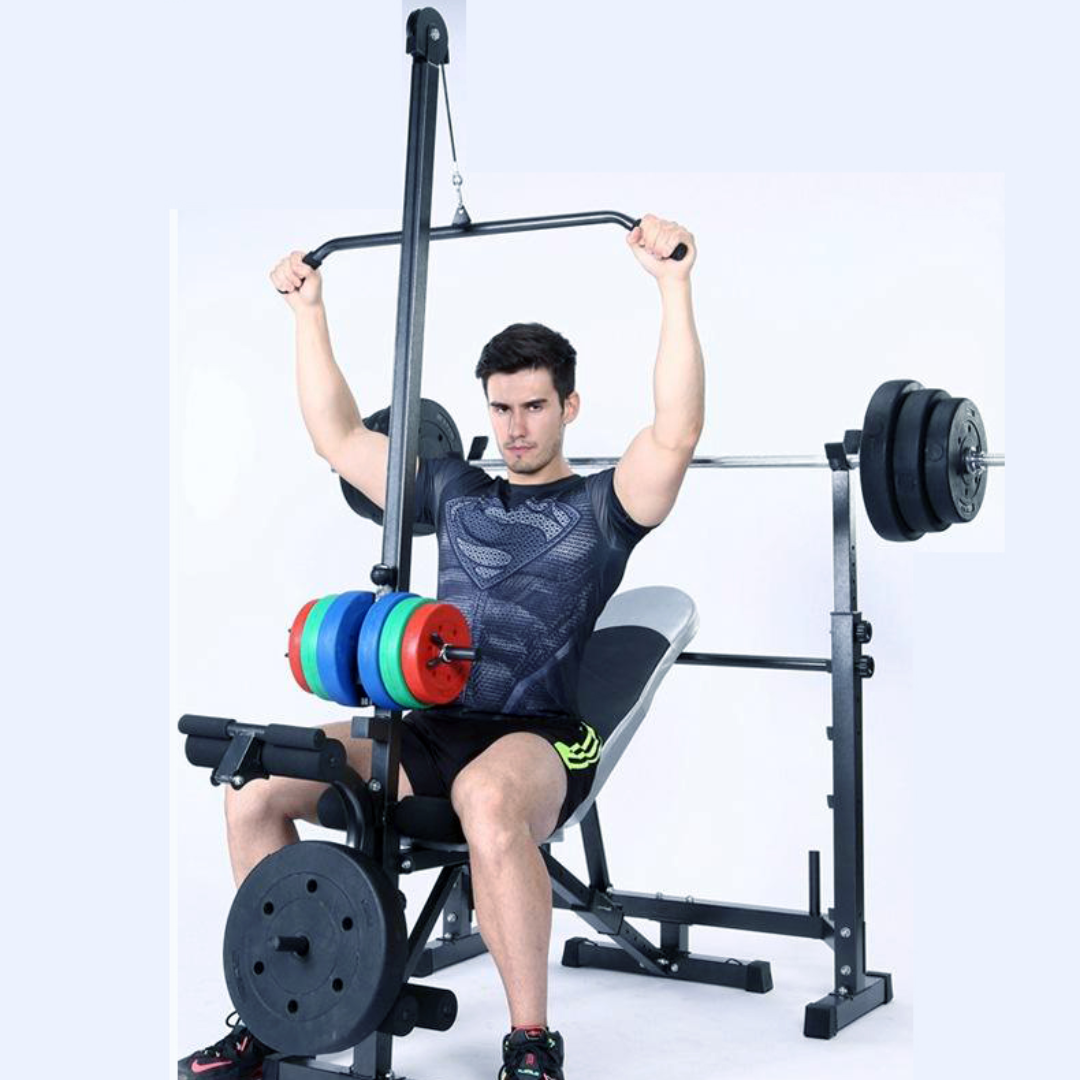 Weight bench with Latpull extension