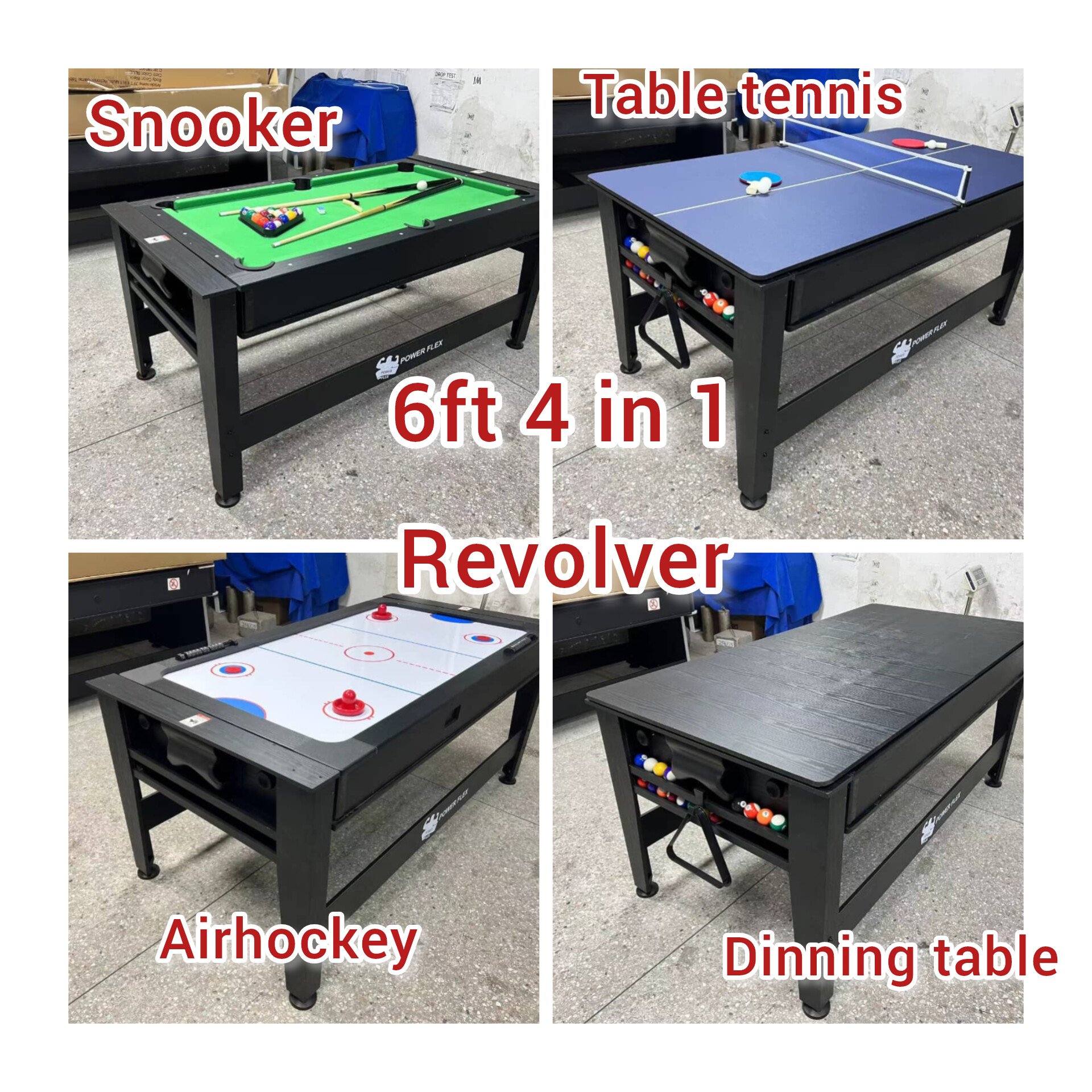 6ft 4 in 1 foreign revolver snooker board