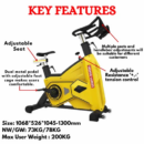 Commercial spinning bike 25kg flywheel