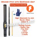Wooden Cue Stick with Reinforced Grip Combo