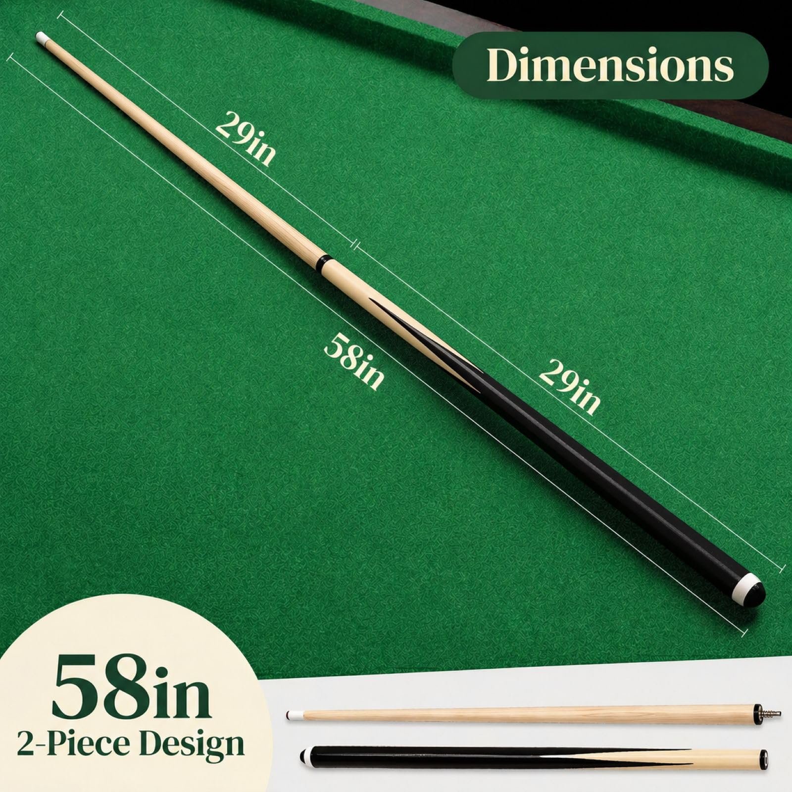Wooden Cue Stick with Reinforced Grip Combo - Image 10